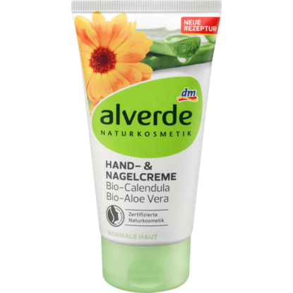Alverde Crème pour mains & ongles Bio-Calendula, Bio-Aloe Vera, 75 ml