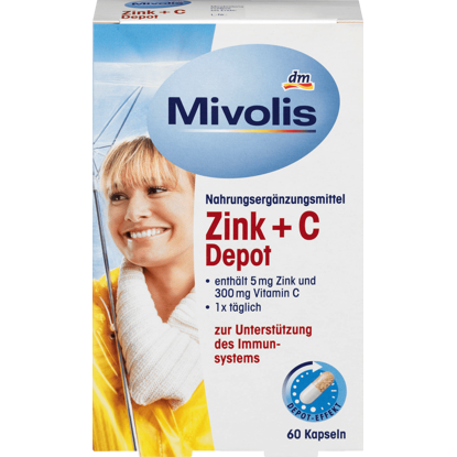 Mivolis Capsules de dépôt Zinc + C 60 pièces, 38 g