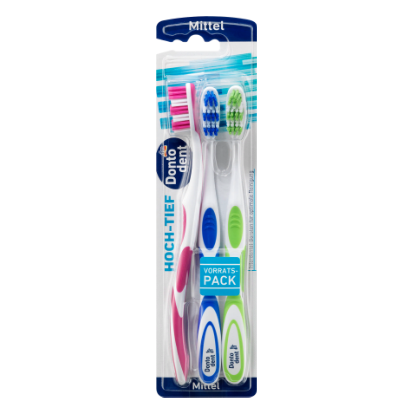 Brosse à Dents Haut-bas, Moyenne, 3 Pièces