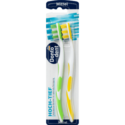 Brosse à Dents Haut-bas, Moyenne, 2 Pièces