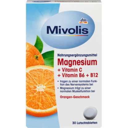 Pastilles Magnesium + Vitamine C + Vitamine B6 + B12