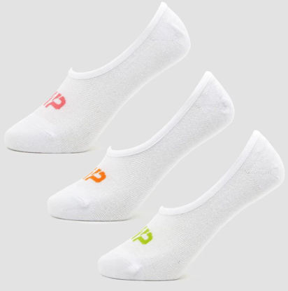 Picture of Myprotein MP Men's Essentials Invisible Socks (3 Pack) White/Neon